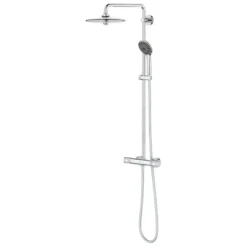 Grohe regendoucheset Quickfix Vitalio Joy - hoofddouche 26 cm - met handdouche en thermostaatkraan 3 standen chroom - hartafstand kraan 15 cm