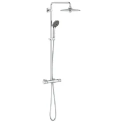 Grohe regendoucheset Quickfix Vitalio Joy - hoofddouche 26 cm - met handdouche en thermostaatkraan 3 standen chroom - hartafstand kraan 15 cm
