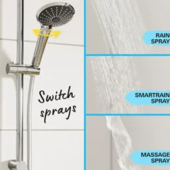 Grohe regendoucheset Quickfix Vitalio Joy - hoofddouche 26 cm - met handdouche en thermostaatkraan 3 standen chroom - hartafstand kraan 15 cm