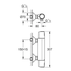 Grohe Thermostatische Douchekraan Precision Trend New 15 cm Mat Zwart