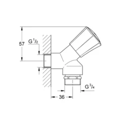 Grohe wasmachinekraan Costa L 1/2"