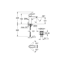 Grohe wastafelkraan Start M-size QuickFix mat zwart
