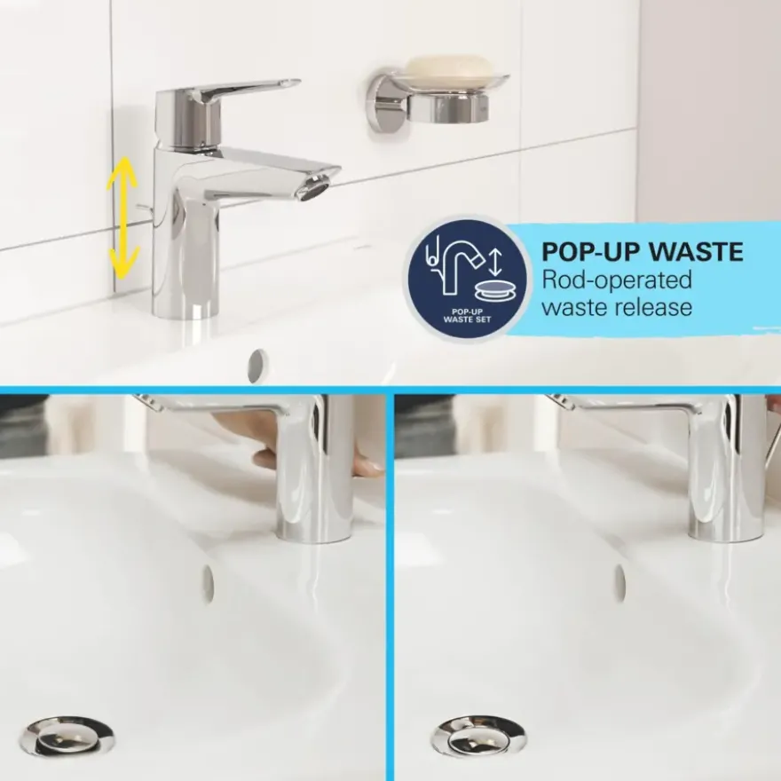 Grohe Wastafelmengkraan Start Loop L-size Push Open Chroom