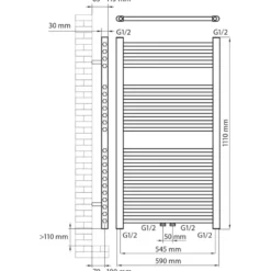 Haceka design radiator Gobi wit 6-punts 111 x 59 cm