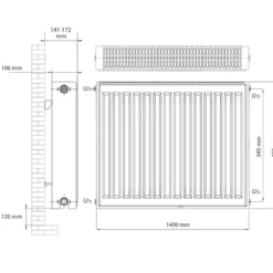 Haceka paneelradiator Imago Duo 400 mm x 1400 mm