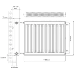 Haceka paneelradiator Imago Una 400 mm x 1400 mm