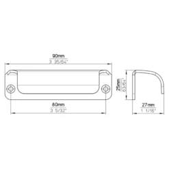Handgreep Douwe aluminium 80mm