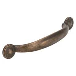 Handgreep Fleur messing antiek 96mm