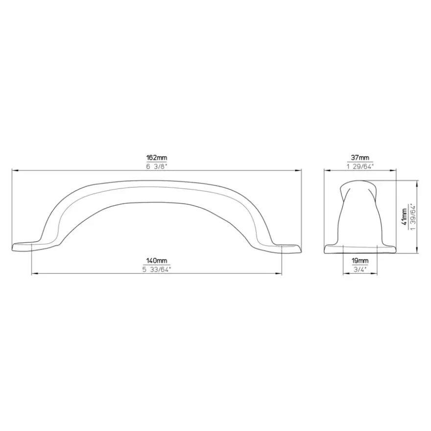 Handgreep Jade zwart 140mm