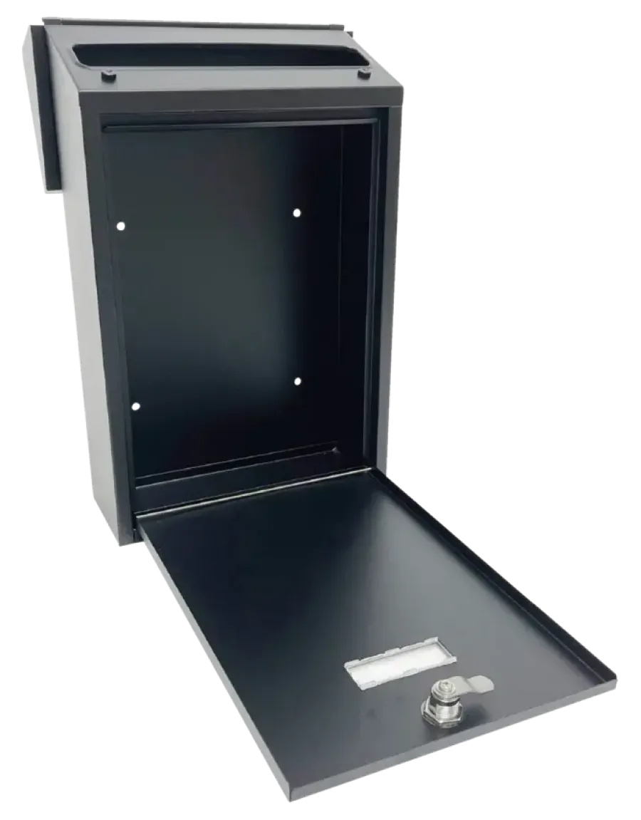 Handson brievenbus zwart RVS Discount