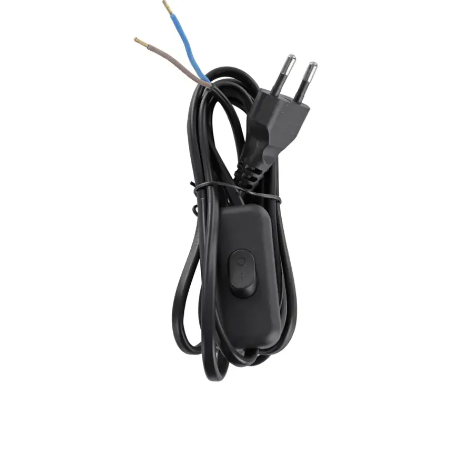 Handson Eurosnoer met Schakelaar Zwart 2 Meter Online