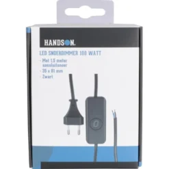 Handson Led Snoerdimmer 1-100 W 1,5 meter snoer Zwart Sale