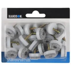 HANDSON meubelglijder viltglijder met schroef Ø20 mm grijs 24 stuks