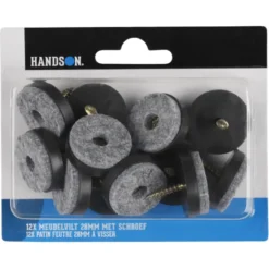 HANDSON meubelglijder viltglijder met schroef bruin Ø28 mm 12 stuks