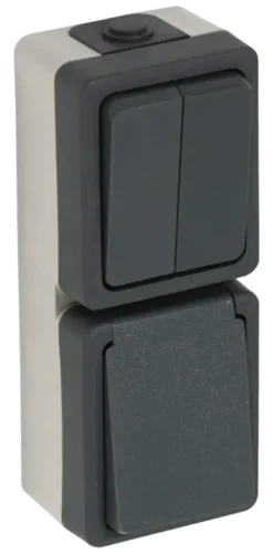 Handson opbouw combinatie stopcontact/serie schakelaar spatwaterdicht Discount