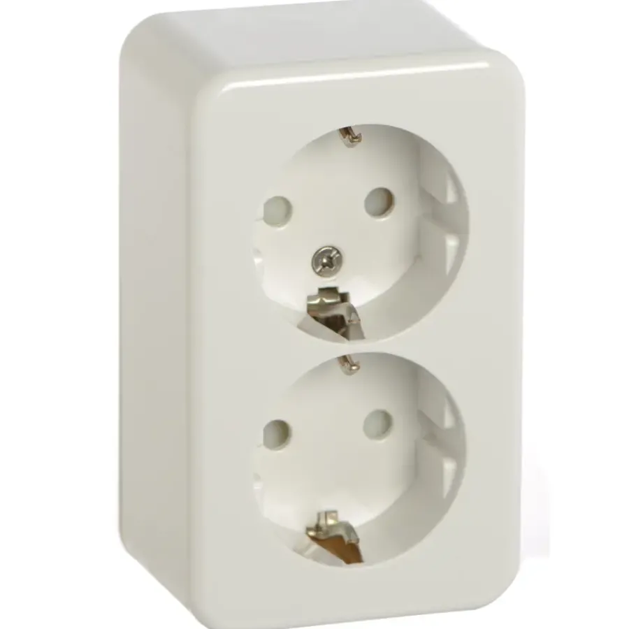 Handson Opbouw dubbel wandcontactdoos RA wit New