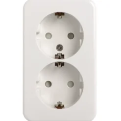 Handson Opbouw dubbel wandcontactdoos RA wit New