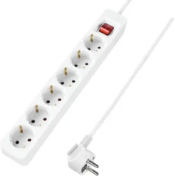 Handson Stekkerdoos 6-voudig RA Wit 3 Meter Outlet