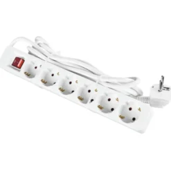 Handson Stekkerdoos 6-voudig RA Wit 3 Meter Outlet