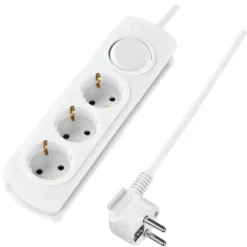Handson Stekkerdoos 3-voudig RA Wit Platte Stekker 2 Meter Hot