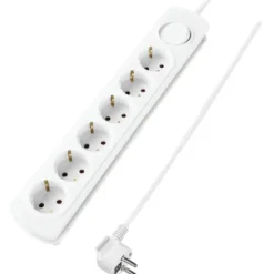 Handson Stekkerdoos 6-voudig RA Wit 2,5 Meter Outlet