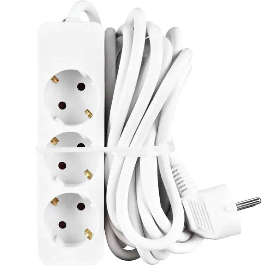 Handson Stekkerdoos 3-voudig Wit 5 Meter Outlet