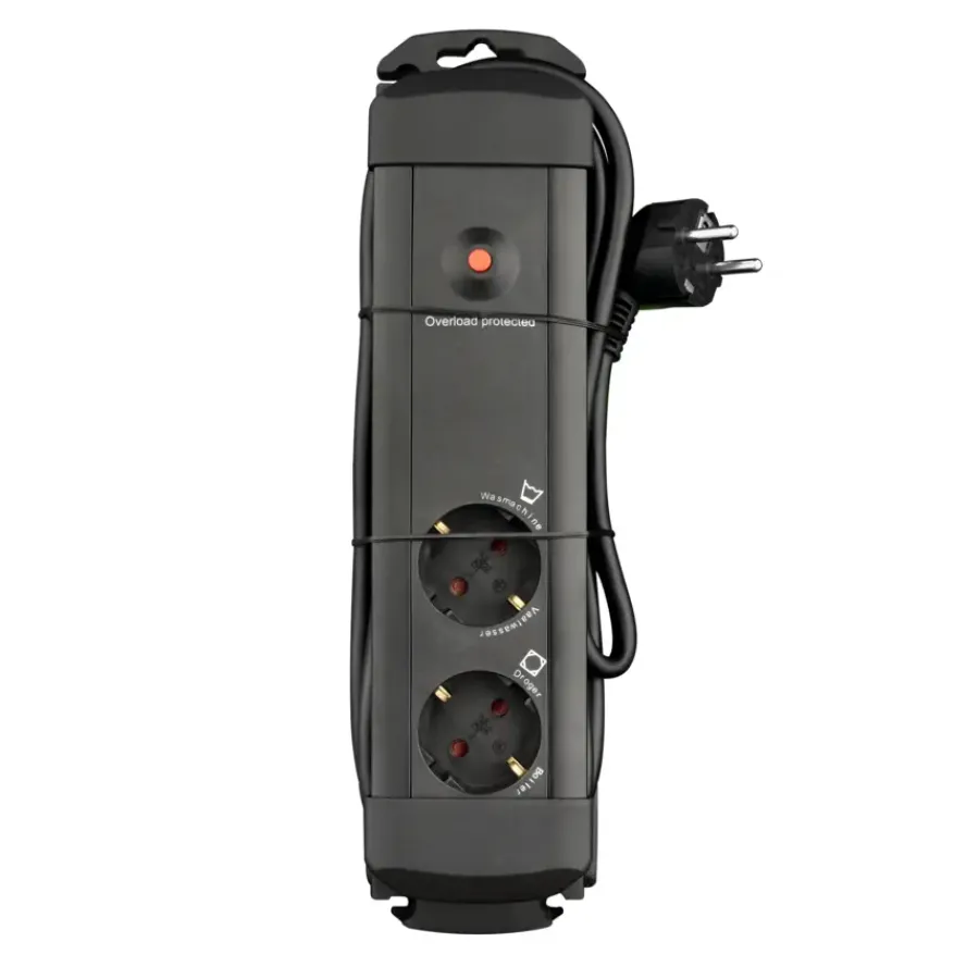 Handson Stekkerdoos 2-voudig Zwart 1,5 Meter Wasmachine / Droger Clearance