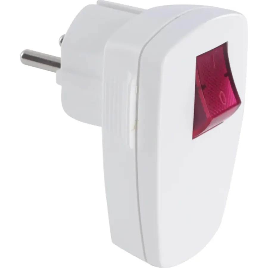 Geen Handson stekker met schakelaar met verlichting wit New