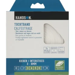 Handson tochtband PU-schuim 6x9 mm 3 meter wit 2 stuks New