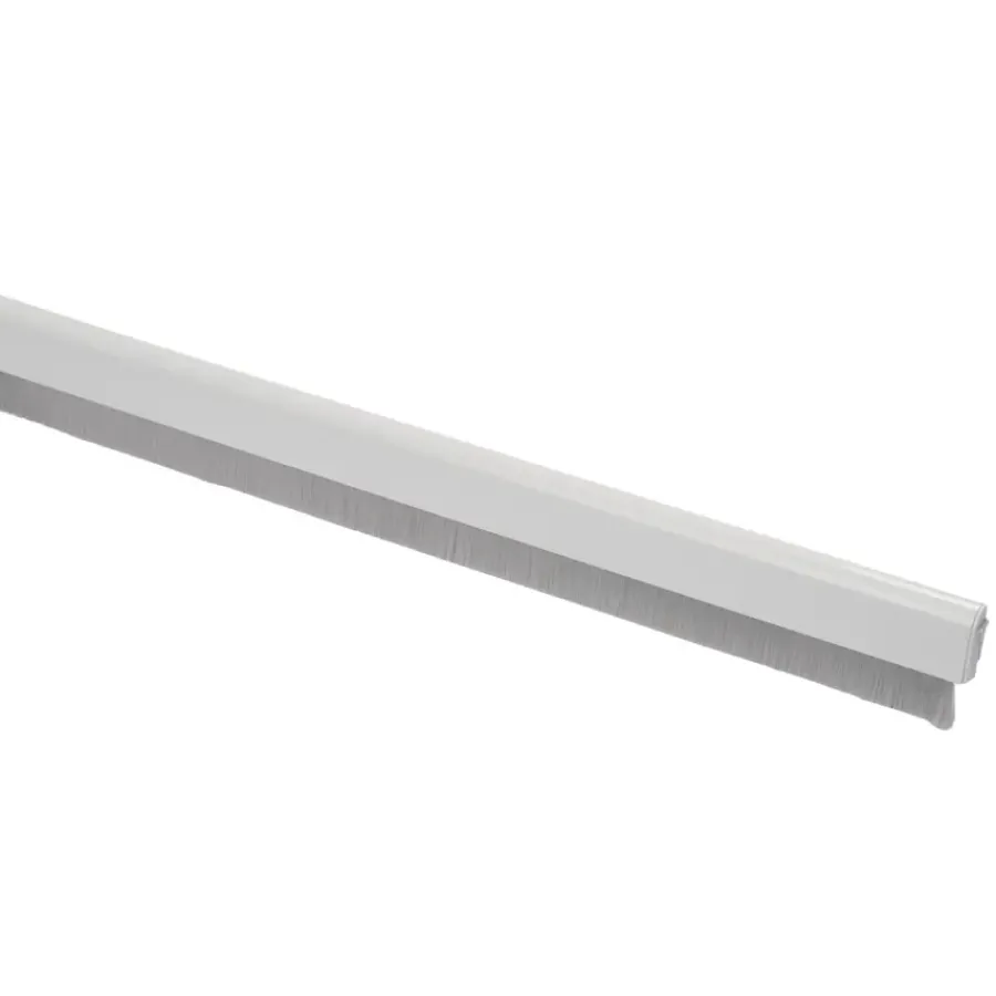 Handson tochtstrip aluminium 93 cm met flexibele borstel wit
