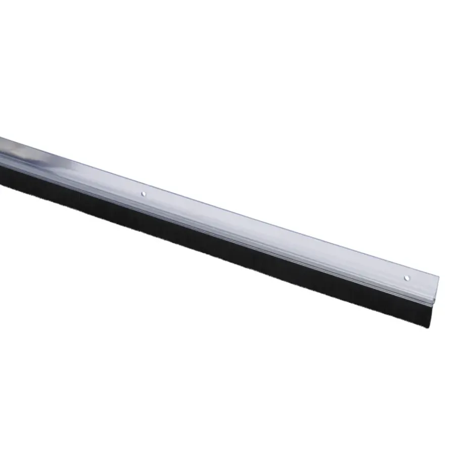 Handson tochtstrip transparant kunststof 93 cm met zwarte borstel Best