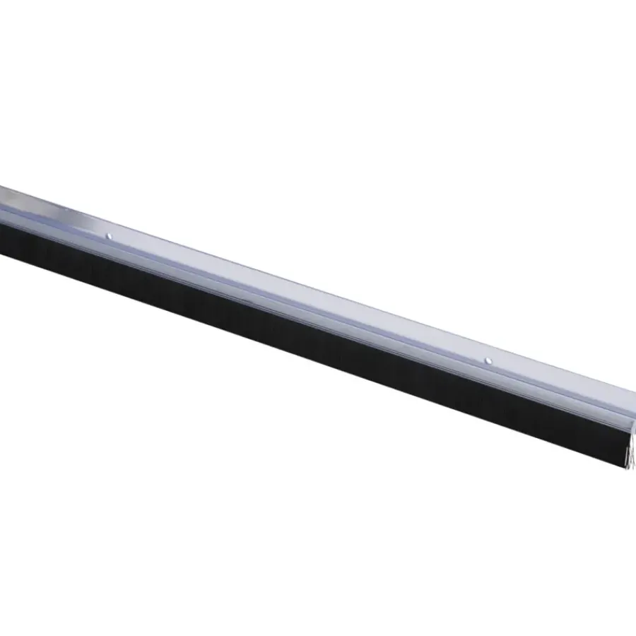 Handson tochtstrip transparant kunststof 93 cm met zwarte borstel Best