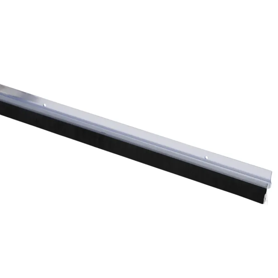 Handson tochtstrip transparant kunststof 93 cm met zwarte borstel Best