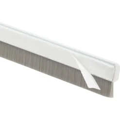 Handson tochtstrip wit aluminium 93 cm met grijze borstel New
