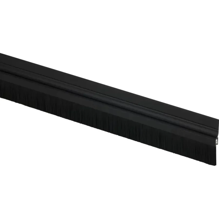 Handson zelfklevende aluminium tochtstrip met borstel 93 cm zwart