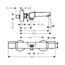 Hansgrohe Badkraan Versostat² Thermostatisch