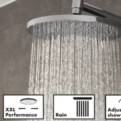 Hansgrohe regendoucheset Crometta S met handdouche en thermostaatkraan 2 standen chroom - hartafstand kraan 15 cm