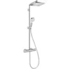 Hansgrohe regendoucheset Crometta E met handdouche en thermostaatkraan 2 standen chroom - hartafstand kraan 15 cm
