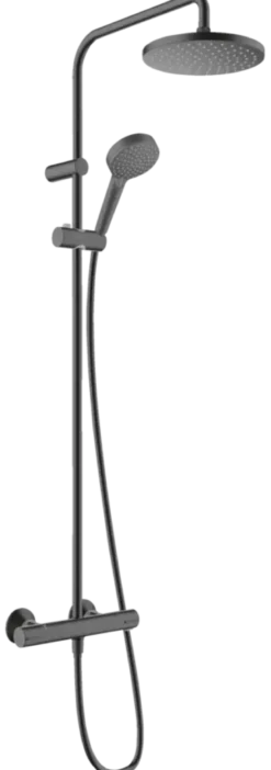 Hansgrohe regendoucheset Vernis Blend 200 met handdouche en thermostaatkraan 2 standen zwart - hartafstand kraan 15 cm