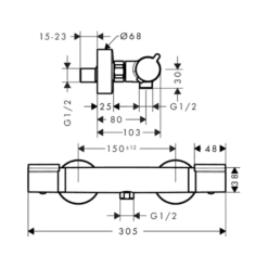 Hansgrohe Thermostatische Douchekraan Versostat2 Chroom 15 cm