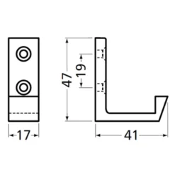 Hermeta garderobe jashaak mat zwart – geschikt voor lattenwand 1,7 cm – 1 stuk