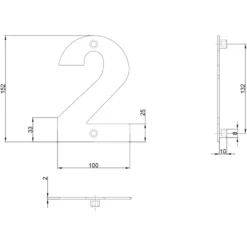 KARWEI Huiscijfer 2 RVS New