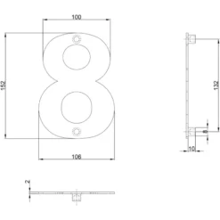 KARWEI Huiscijfer 8 Zwart RVS 15 x 10 cm Sale