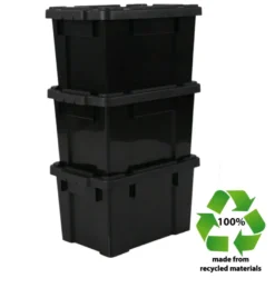Iris Powerbox Robuust Opbergbox - 21L - Kunststof - Zwart - Set van 3