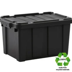 Iris Powerbox Robuust Opbergbox - 21L - Kunststof - Zwart - Set van 3
