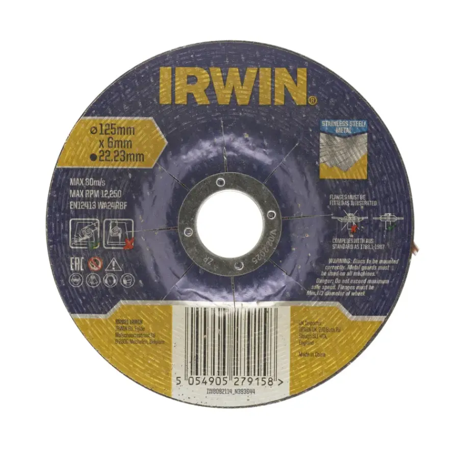 IRWIN afbraamschijf Ø125 mm. Dikte 6 mm. Voor metaal. Outlet