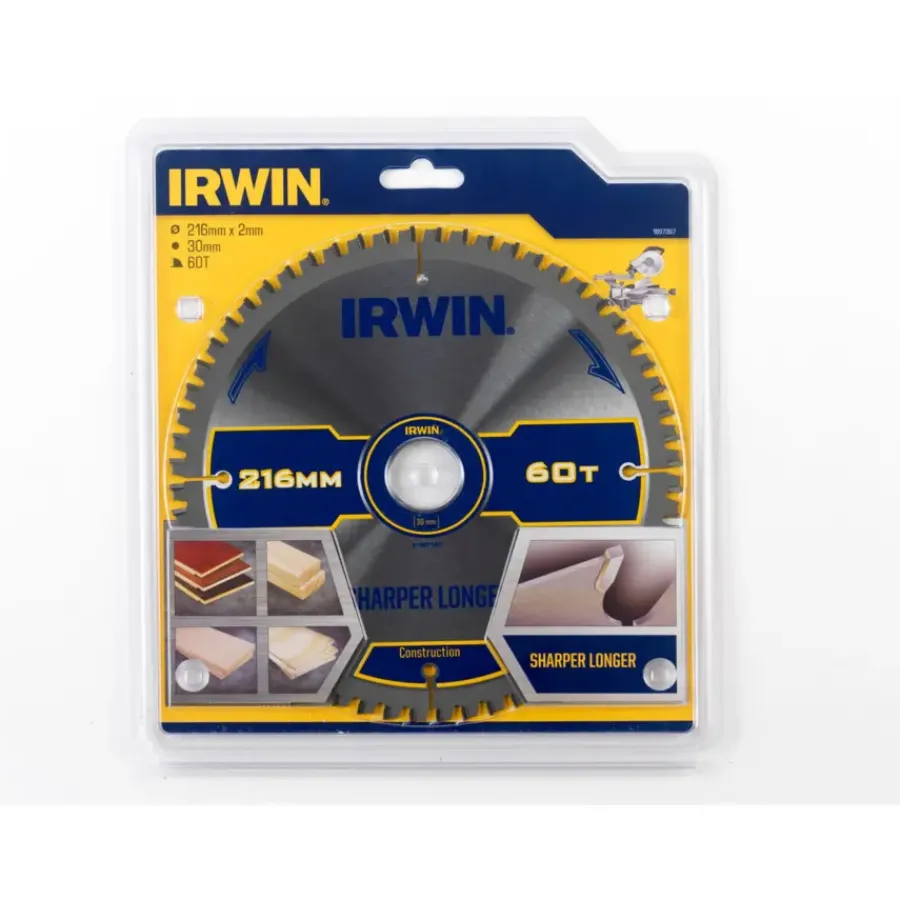 IRWIN afkortzaagblad 60T voor hout / laminaat / MDF- 216 x 30 mm Sale