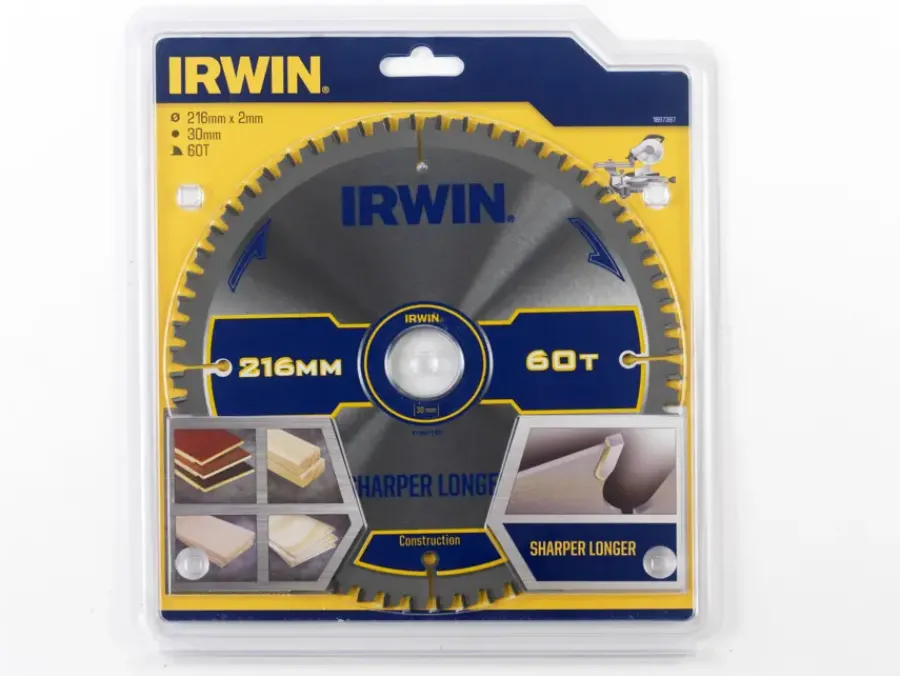 IRWIN afkortzaagblad 60T voor hout / laminaat / MDF- 216 x 30 mm Sale
