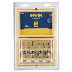 IRWIN bovenfrezenset in houten kistje - 10-delig - 8 mm stift aansluiting Online
