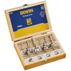 IRWIN bovenfrezenset in houten kistje - 10-delig - 8 mm stift aansluiting Online